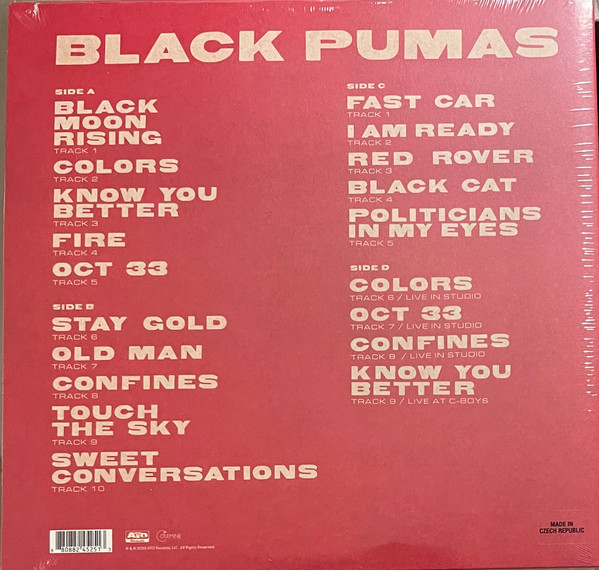 Black Pumas – Black Pumas (Deluxe) (2 LP Gold & Red/Black Marble) - Imagen 3