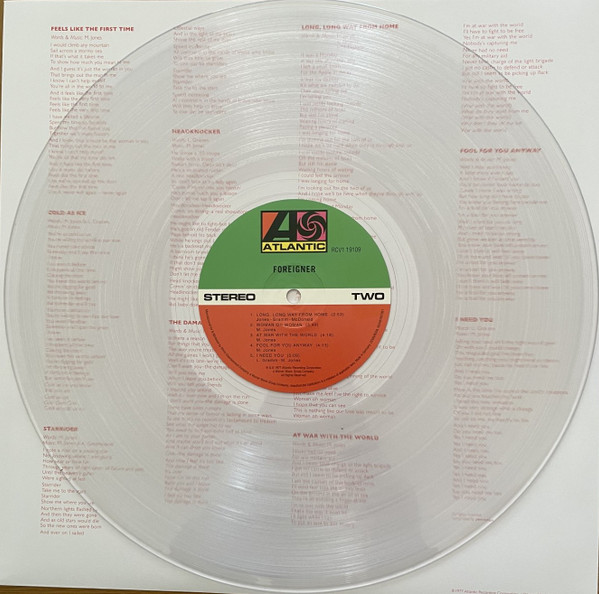 Foreigner – Foreigner (Clear Vinyl) - Imagen 6
