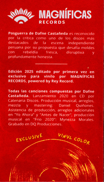Dafne Castañeda – Posguerra (Vinilo Amarillo Splatter) - Imagen 3