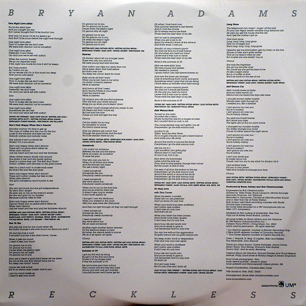 Bryan Adams - Reckless (Deluxe Edition 2 LP) - Imagen 5