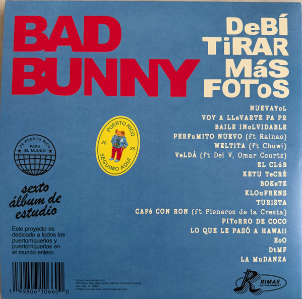 Bad Bunny - Debi Tirar Mas Fotos (2 LP white vinyl) - Imagen 3