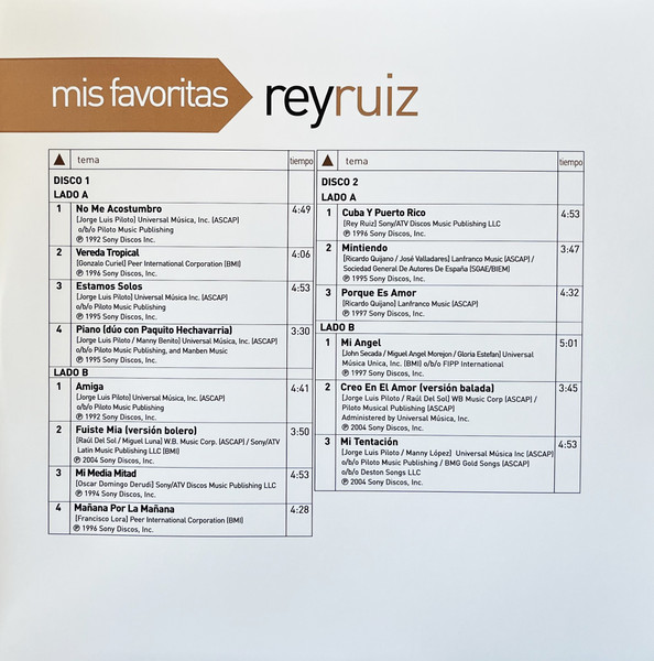 Rey Ruiz - Mis Favoritas (milky clear vinyl) - Imagen 3